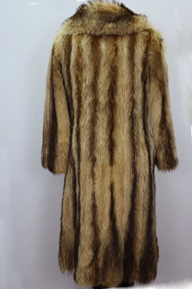 Women's Sz 2/4 Tanuki Raccoon Fur Coat Jacket VG+ - Image 5