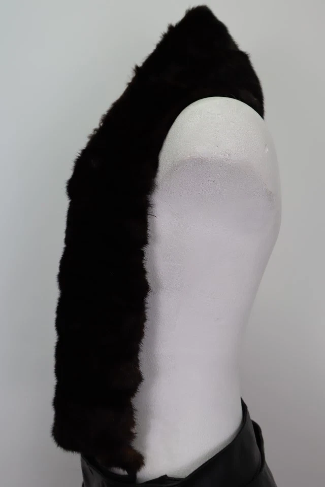 Women's Dark Ranch Mink Fur Scarf Collar Superb - Image 2