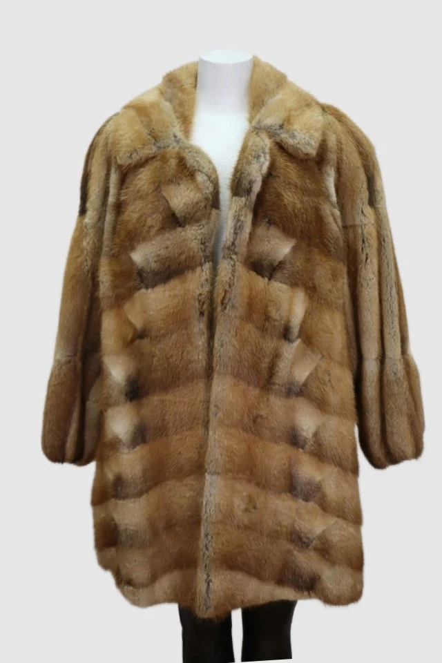 Women's Sz 12 Muskrat Fur Coat Jacket MINT+ Woman - Image 3