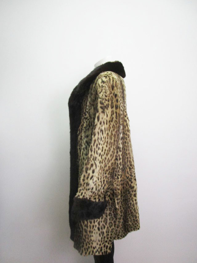 Ocelot Black Mink Fur Coat Jacket Women's 10 Mint - Image 2