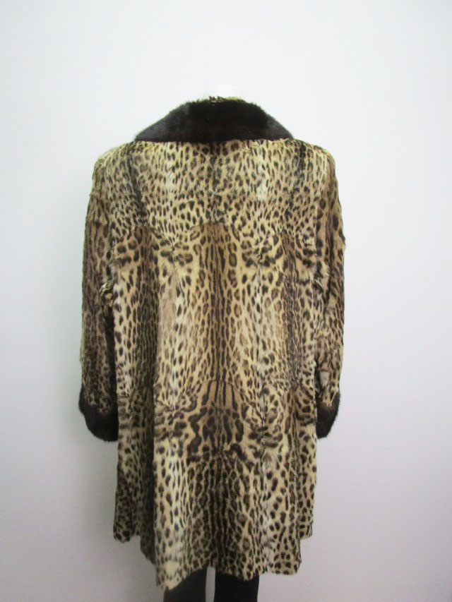 Ocelot Black Mink Fur Coat Jacket Women's 10 Mint - Image 3
