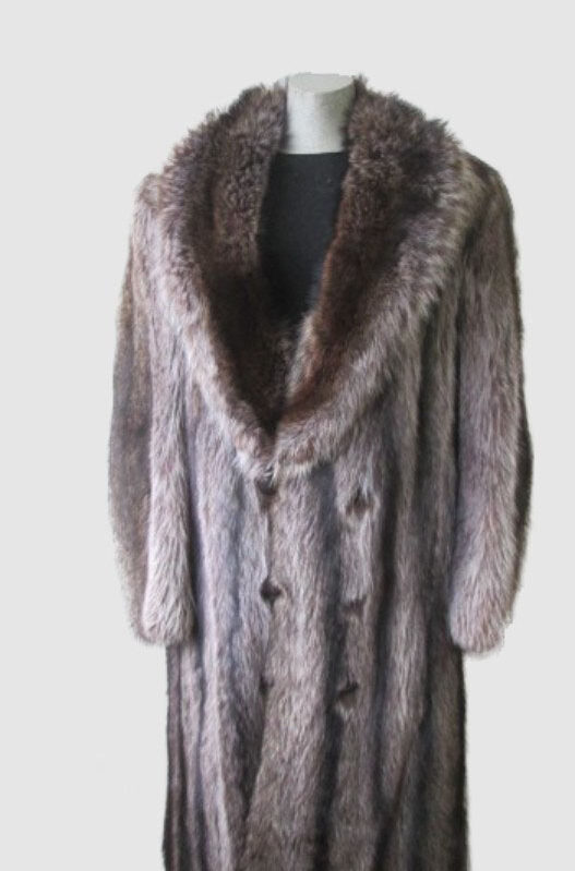 Raccoon Fur Coat Jacket Men's XXL New
