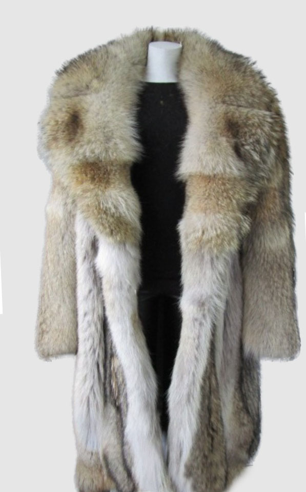 Men's Sz 42 Coyote Fur Coat Jacket New - Image 3