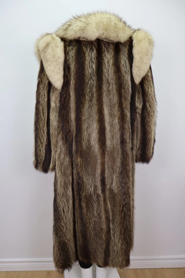 Women's Sz 6 Raccoon Fox Fur Coat VG - Image 5
