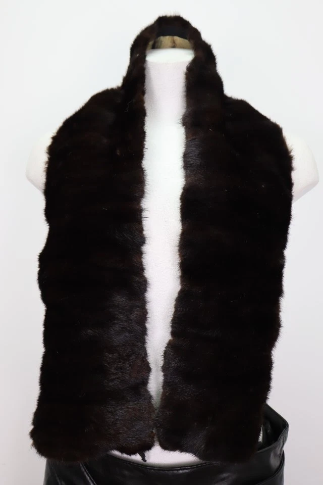 Women's Dark Ranch Mink Fur Scarf Collar Superb