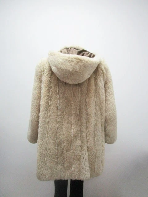 Mint+ Sheared Fox Fur Coat Jacket Hood Women's 14 L - Image 6