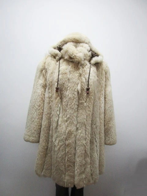 Mint+ Sheared Fox Fur Coat Jacket Hood Women's 14 L - Image 2