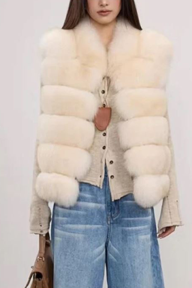 Women's Sz 6/8 Brand New Fox Fur Vest