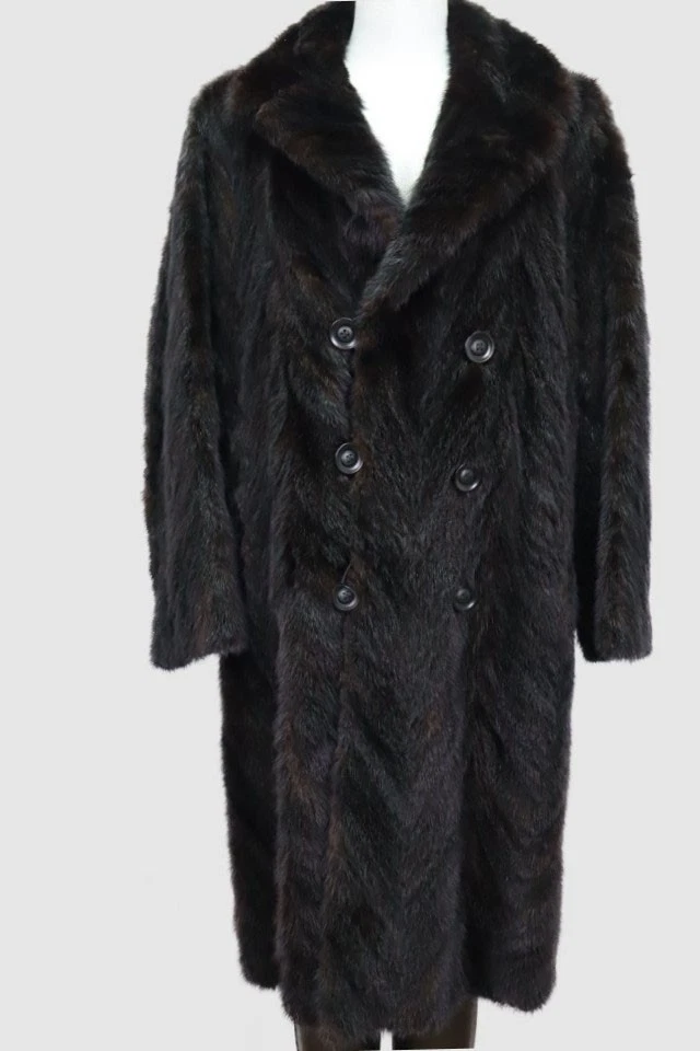 Men's Dark Ranch Mink Fur Coat SUPERB Sz 42