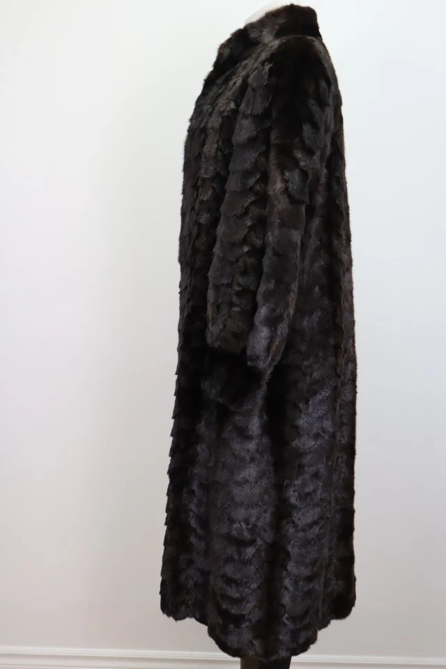 Women's Natural Black Mink Fur Coat Jacket MINT Sz 6 - Image 3