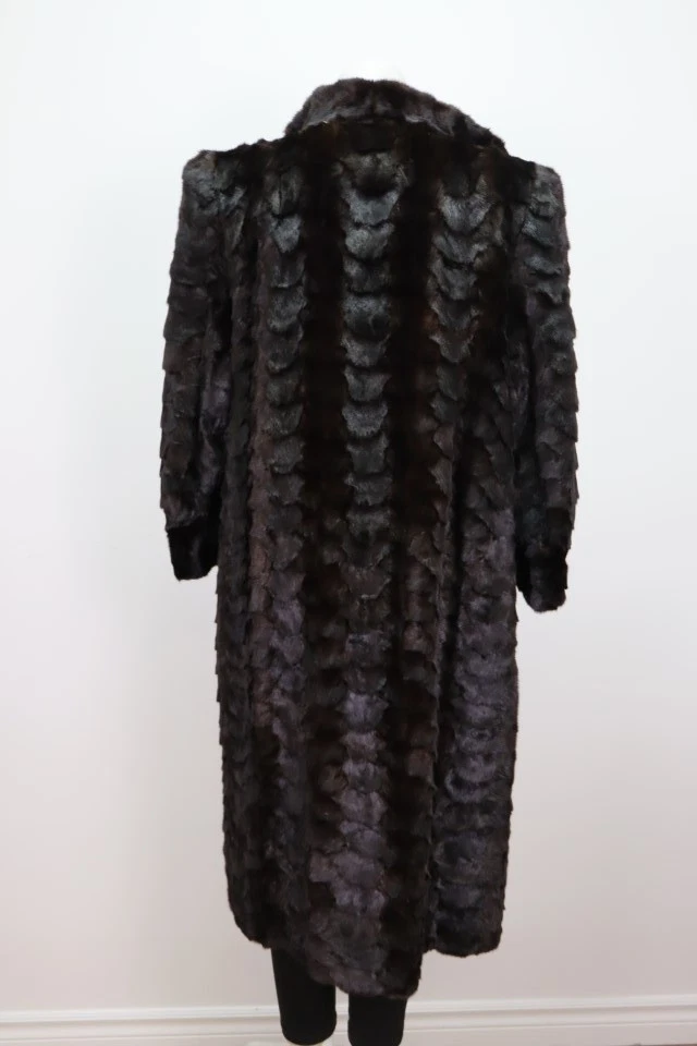 Women's Natural Black Mink Fur Coat Jacket MINT Sz 6 - Image 2