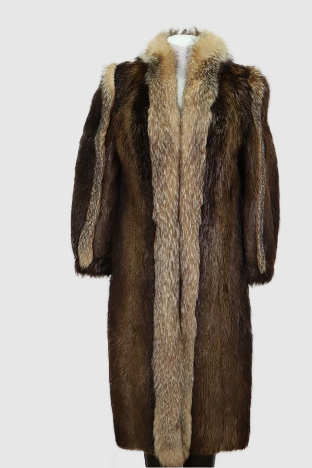 Women's Sz 4 Beaver Fur Coat Jacket Crystal Fox MINT+