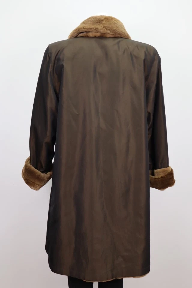 Women's Sz 6 Reversible Raincoat Sheared Mink Fur Lining SUPERB - Image 6
