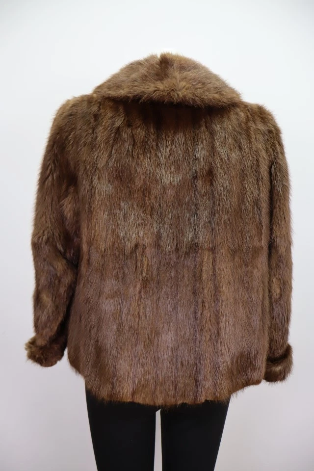 Women's Sz 8 Muskrat Fur Jacket Coat MINT Woman - Image 5