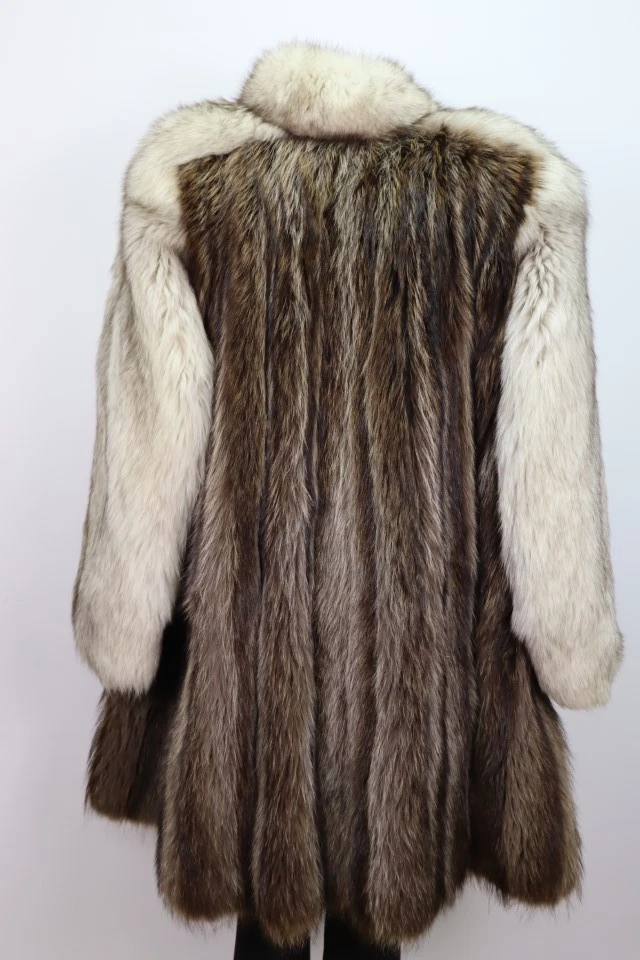 Women's Sz 10 SUPERB Raccoon & Fox Fur Coat Jacket Woman - Image 6