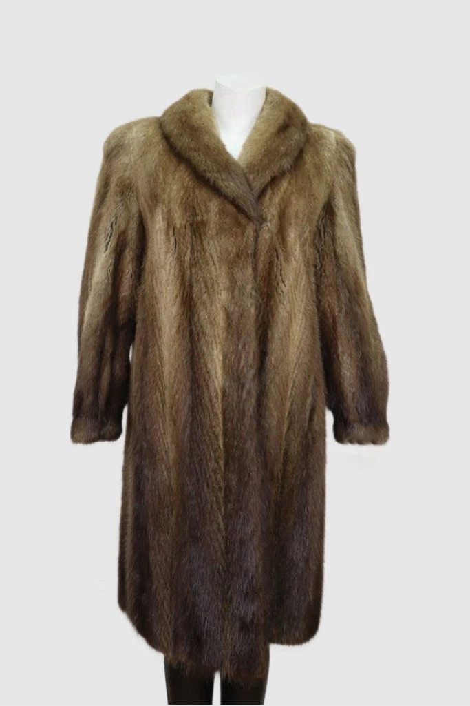 Women's Sz 8 Muskrat Fur Coat Jacket MINT+ Woman