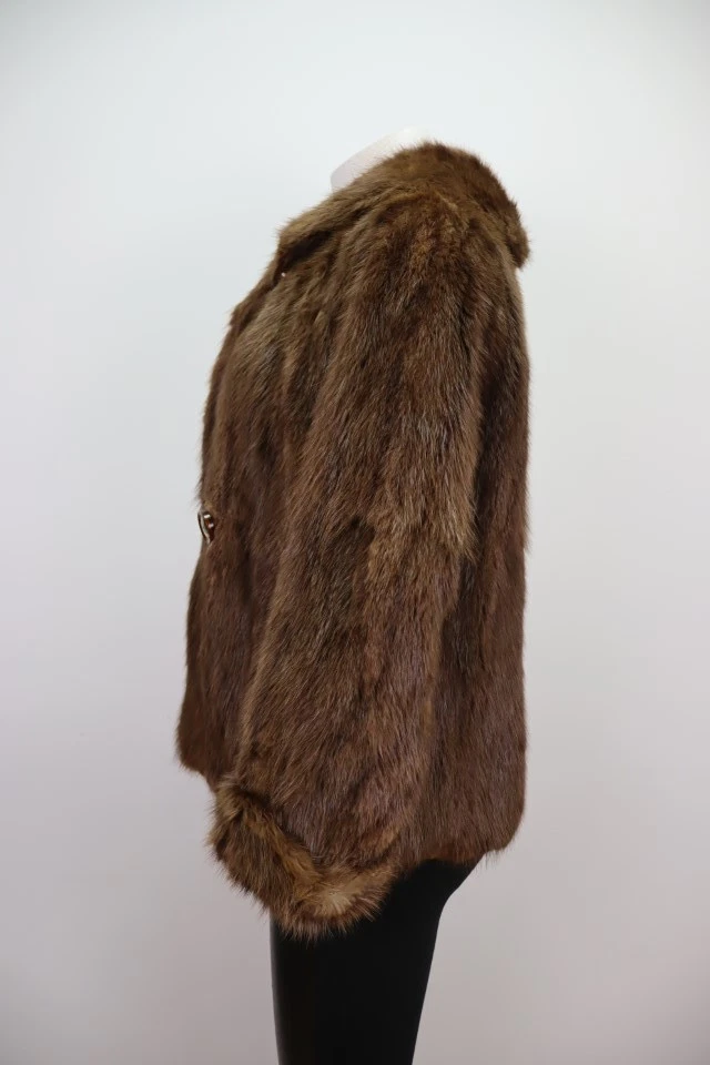 Women's Sz 8 Muskrat Fur Jacket Coat MINT Woman - Image 4
