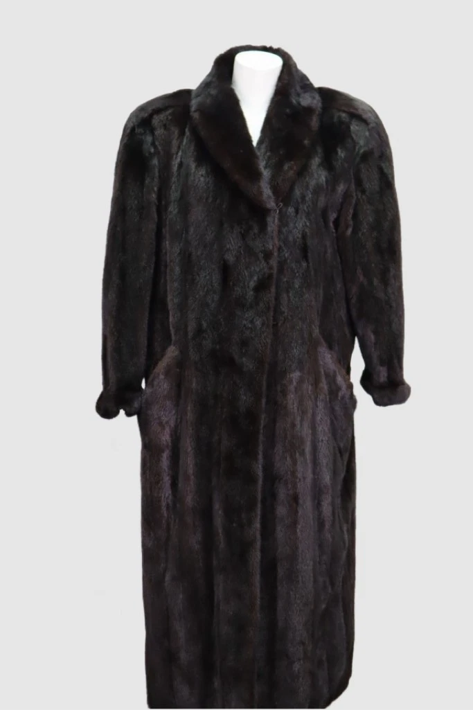 Women's Sz 8 MINT+ Dark Ranch Mink Fur Coat Woman