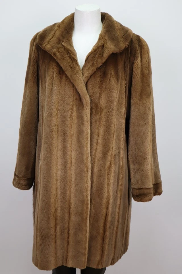 Women's Sz 6 Reversible Raincoat Sheared Mink Fur Lining SUPERB - Image 3