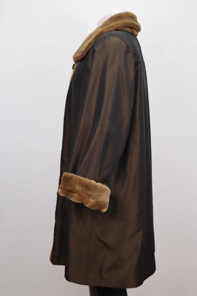 Women's Sz 6 Reversible Raincoat Sheared Mink Fur Lining SUPERB - Image 2