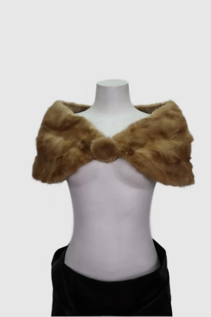 Women's MINT Mink Fur Stole Wrap Cape Collar SALE WEDDING Woman