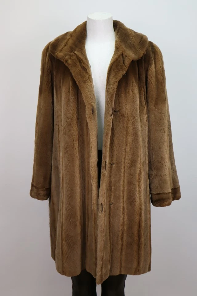 Women's Sz 6 Reversible Raincoat Sheared Mink Fur Lining SUPERB - Image 8