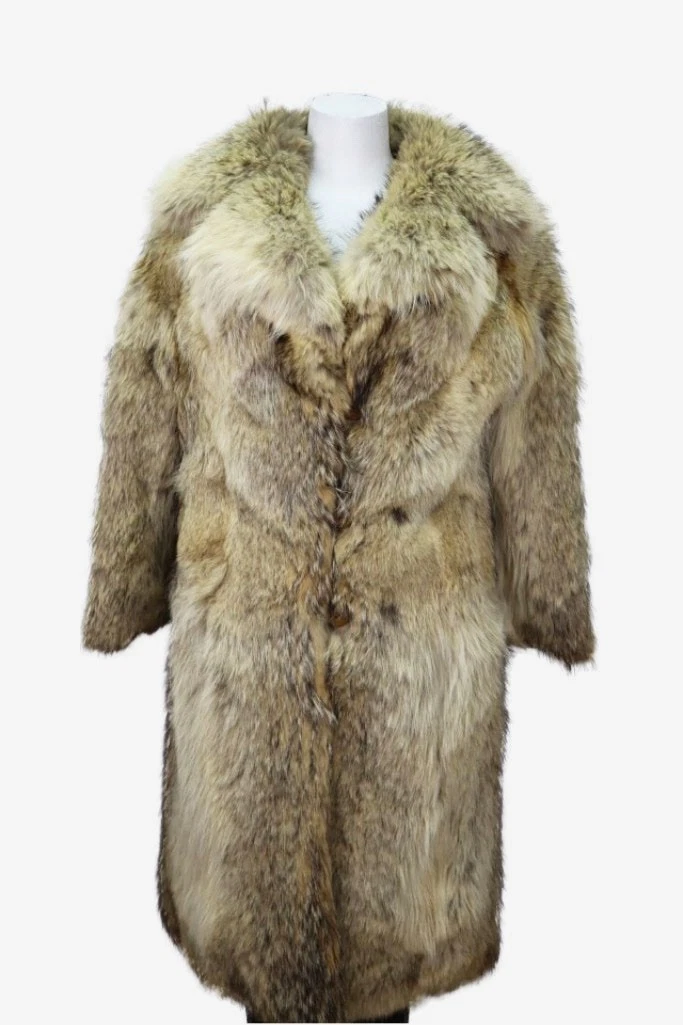 Women's Sz 6 Coyote Fur Coat Jacket Mint Woman