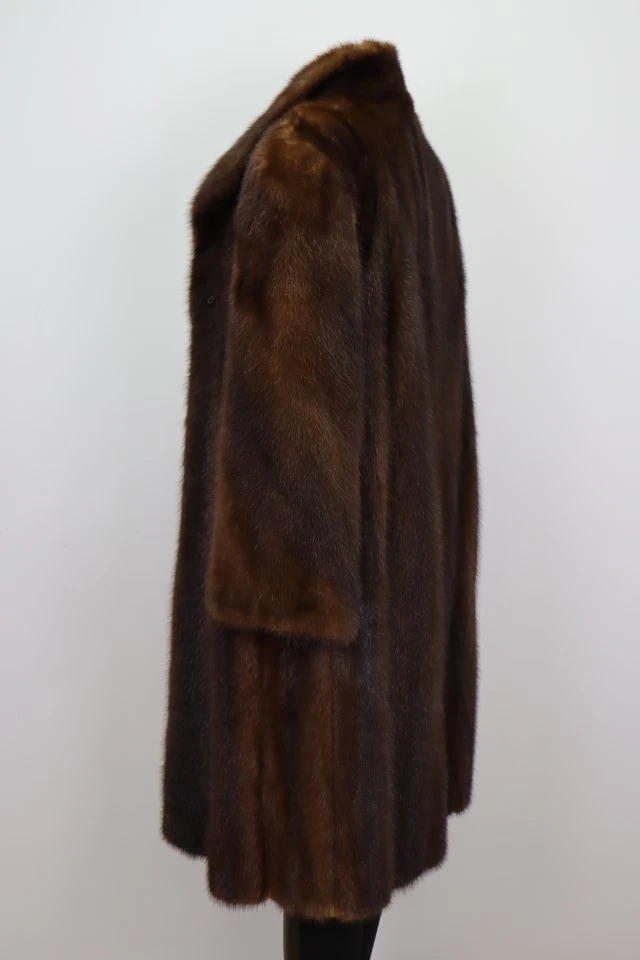 Women's Sz 6 Canadian Dark Pastel Mink Fur Coat Jacket VG+ - Image 3