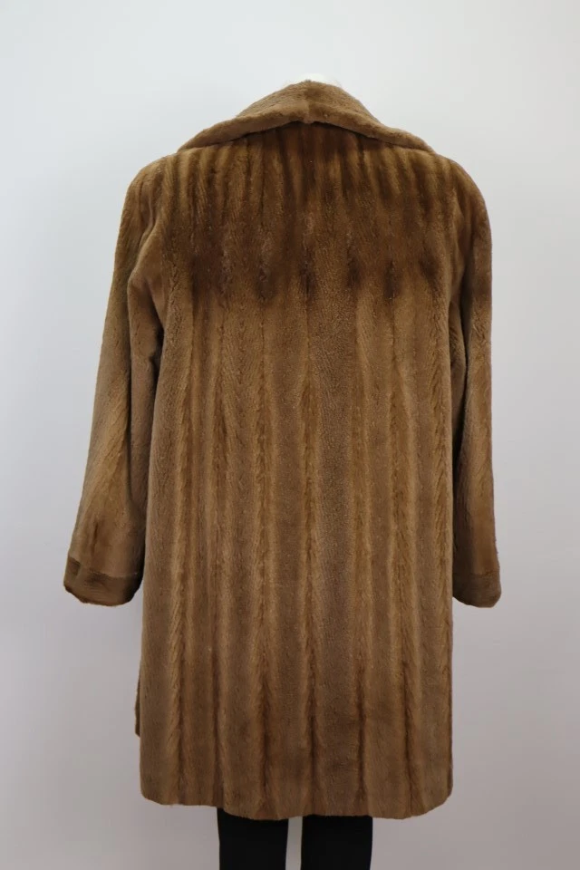 Women's Sz 6 Reversible Raincoat Sheared Mink Fur Lining SUPERB - Image 5