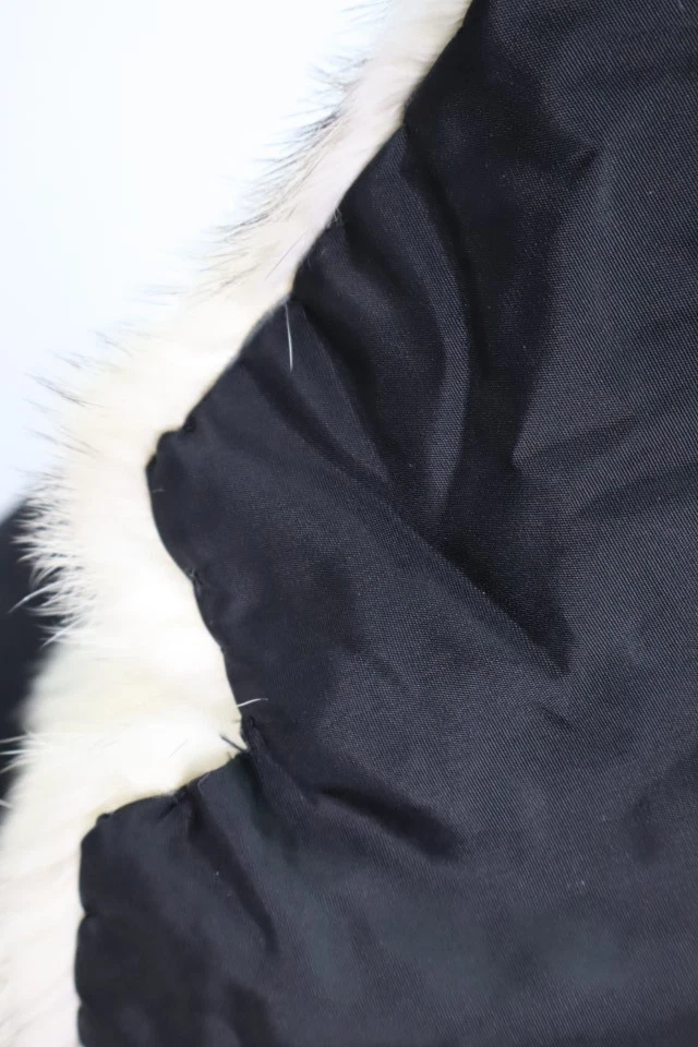 Black Cross Mink Fur Collar Coat Raincoat Detachable Good Women's Men's Unisex - Image 4