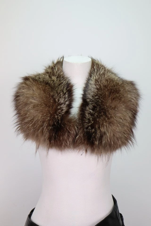 Women's Silver Fox Fur Collar Coat Raincoat Detachable MINT Ladies - Image 3