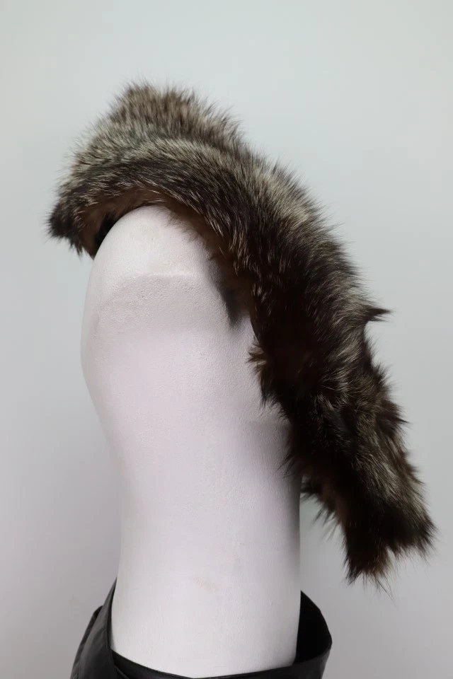 Women's Silver New SAGA Fox Fur Collar Coat Raincoat Detachable SAMPLE SALE - Image 4