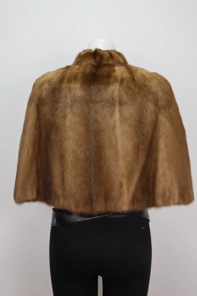 Women's MINT Mink Fur Stole Wrap Cape Wedding Bolero WEDDING Woman Vintage - Image 4