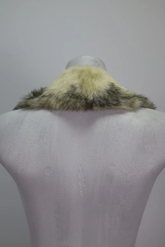 Black Cross Mink Fur Collar Coat Raincoat Detachable Women's Men's Unisex - Image 3