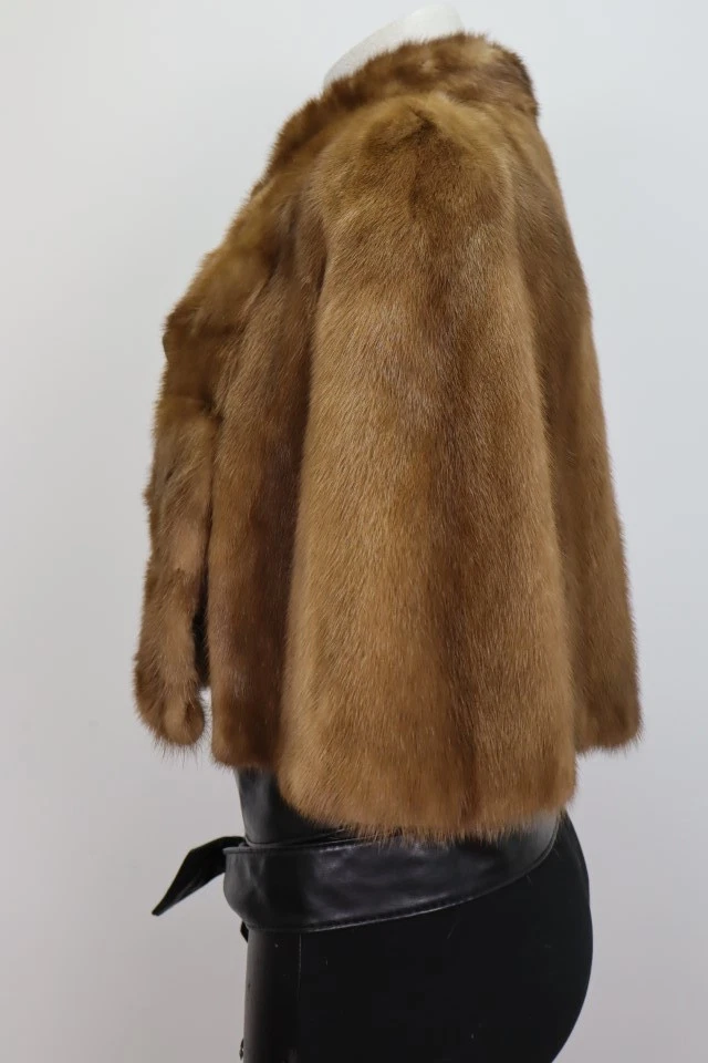 Women's MINT Mink Fur Stole Wrap Cape Wedding Bolero WEDDING Woman Vintage - Image 3