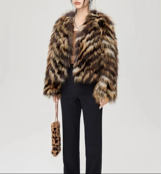 Women's Sz 8 NEW Red Fox Multi Color Fur Bolero Jacket - Image 5
