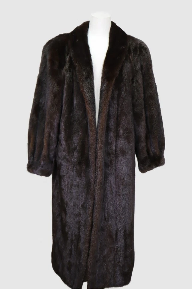 Women's Sz 8 Dark Ranch Mink Fur Coat MINT+ Woman - Image 2