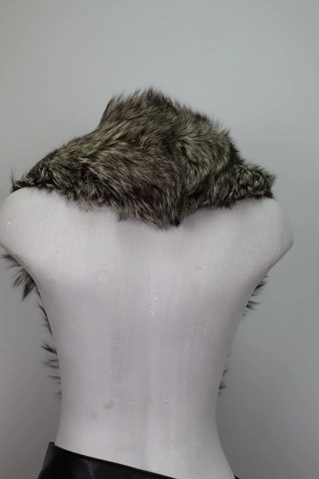 Women's New Silver SAGA Fox Fur Collar Coat Raincoat Detachable SAMPLE SALE - Image 3