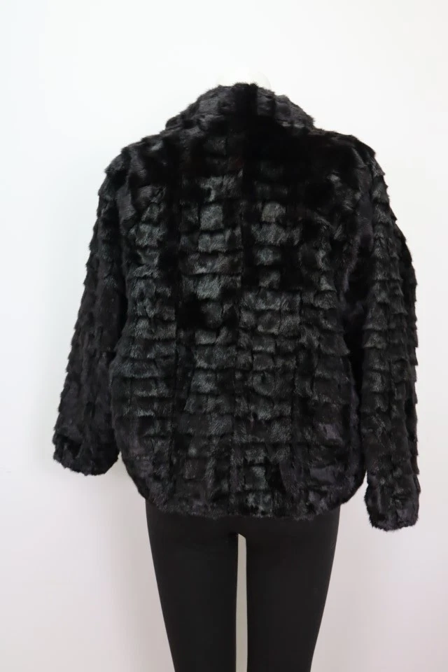 Women's Sz M Black Mink Fur Coat Jacket MINT Woman - Image 3