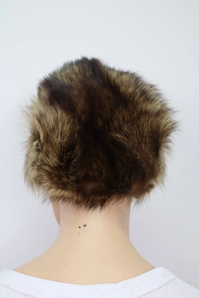 Women's Raccoon Fur Hat 22" MINT - Image 3