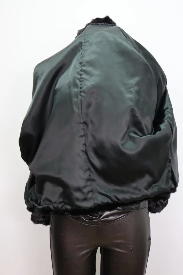 Women's Sz M Black Mink Fur Coat Jacket MINT Woman - Image 5