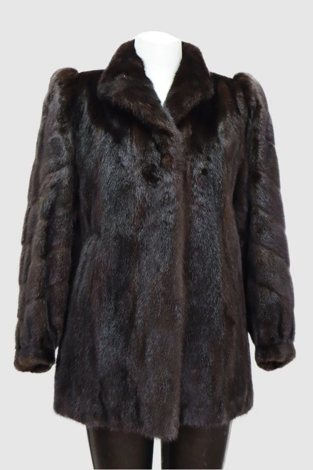 Women's Sz 8 SAGA Mink Fur Coat Jacket MINT Woman