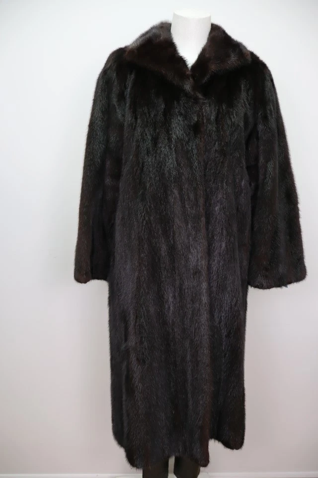 Women's Sz 10 Dark Ranch Mink Fur Coat Mint Woman - Image 6