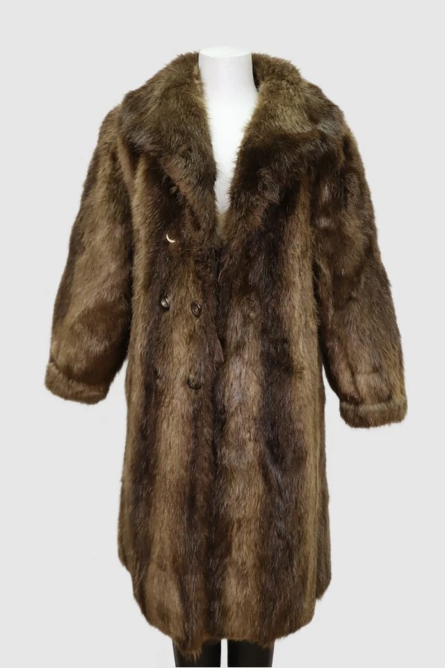 Women's Sz XS 2/4 Beaver Fur Jacket Coat MINT Woman