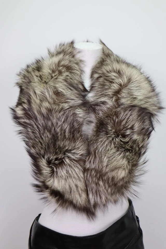 Women's New Silver SAGA Fox Fur Collar Coat Raincoat Detachable SAMPLE SALE