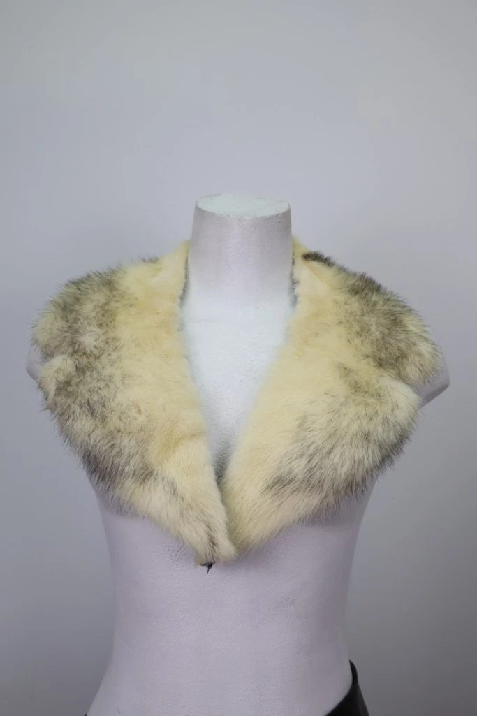 Black Cross Mink Fur Collar Coat Raincoat Detachable Good Women's Men's Unisex