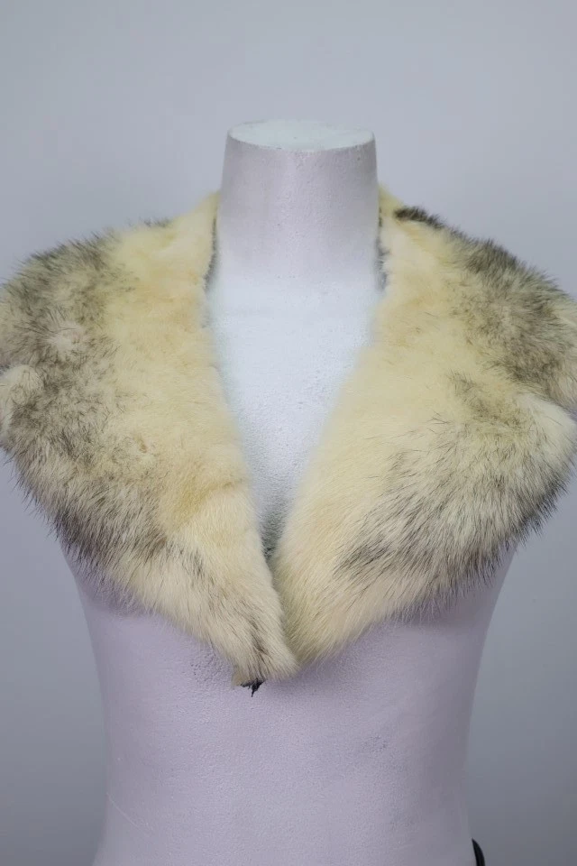 Black Cross Mink Fur Collar Coat Raincoat Detachable Good Women's Men's Unisex - Image 2