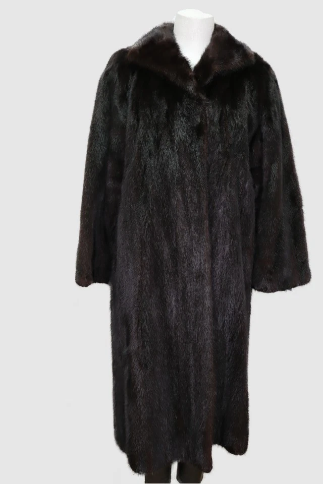 Women's Sz 10 Dark Ranch Mink Fur Coat Mint Woman