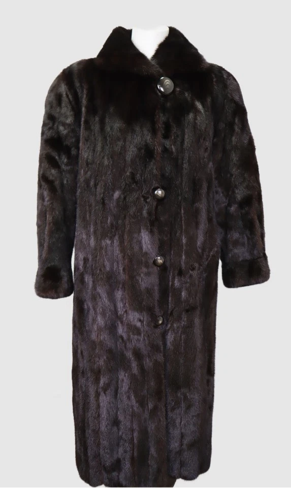 Women's Sz 6 Dark Ranch Mink Fur Coat MINT+ Woman