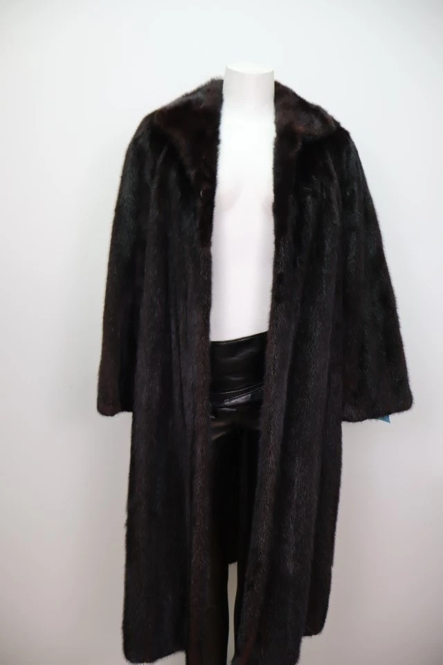 Women's Sz 10 Dark Ranch Mink Fur Coat Mint Woman - Image 2